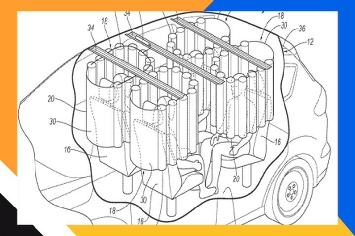 Una filtración revela la patente de unos airbags de Ford para coches autónomos