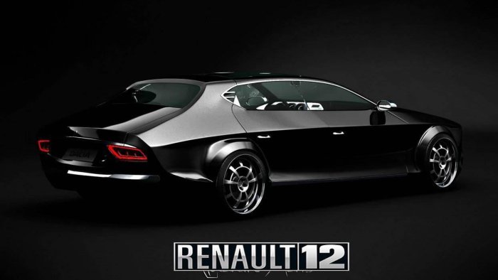 Renault 12 prototipo negro vista trasera derecha
